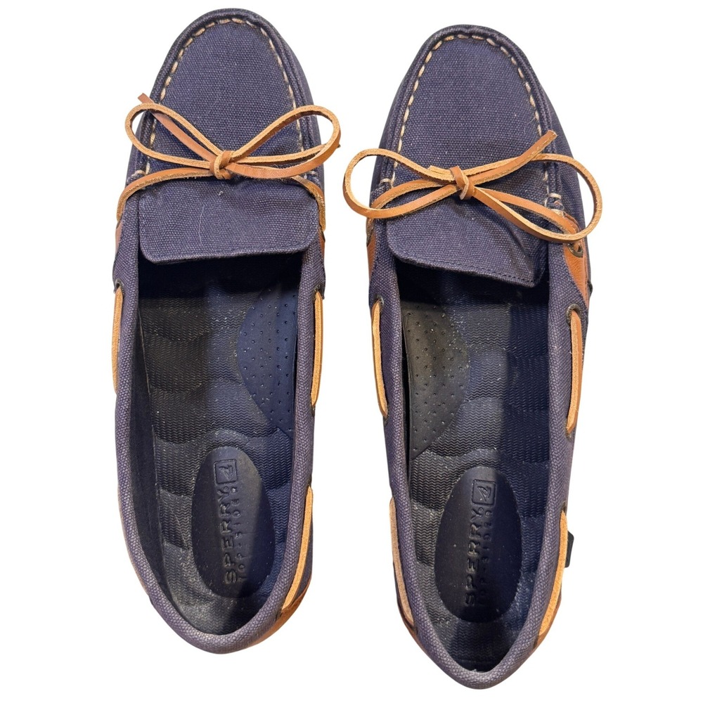 SPERRY Womans Canvas Boat Shoe SZ 8 - Picture 2 of 3